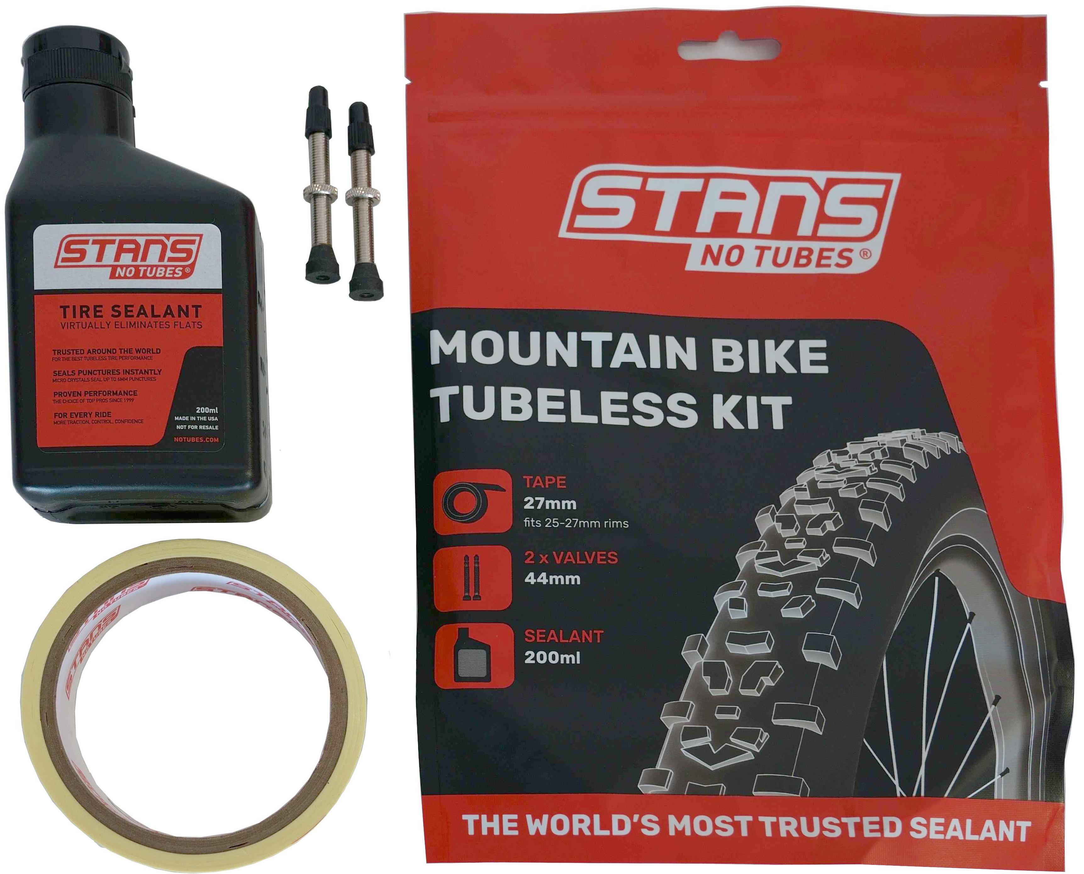 Stans No Tubes Mountain Bike Tubeless Kit, 21mm Tape/44mm valve