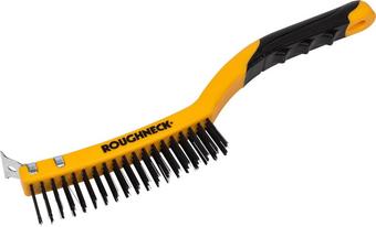Roughneck Soft Grip Carbon Steel Wire Brush 14"