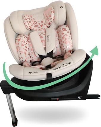 My Babiie MBCS400 Spin R129 Car Seat with Support Leg - Pink