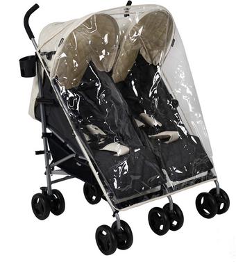 My Babiie MB11 Cream Melange Double Stroller Halfords UK