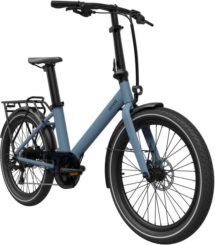 Halfords Eovolt Evening Step Through Electric Folding Bike - Ocean Blue - 24 Inch Wheel | Extra 8% off for BC Members