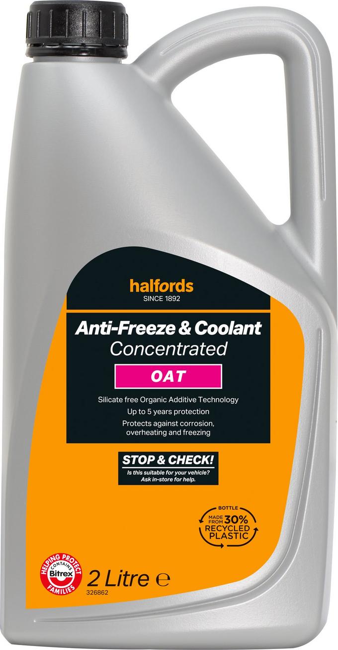 Halfords OAT Antifreeze Concentrate 2 Litres
