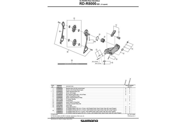 Shimano Ultegra GRX RD-R8000/RX812 Tension & Guide Pulley Set Shimano Ultegra GRX RD-R8000/RX812 Tension & Guide Pulley Set