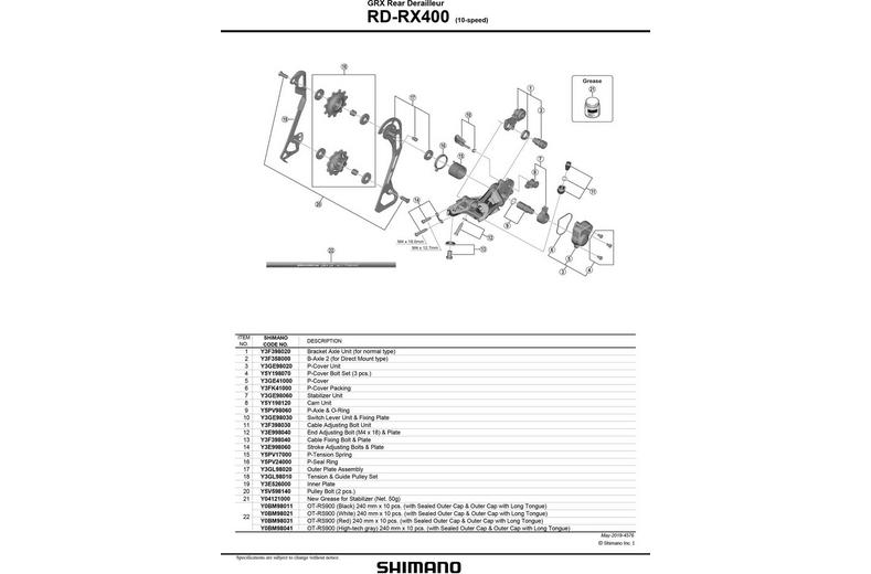 GRX RD-RX400 GRX tension and guide pulley set GRX RD-RX400 GRX tension and guide pulley set