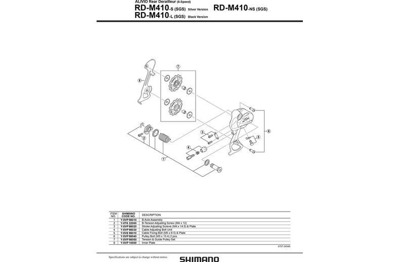 Shimano Alivio RD-M410 Tension & Guide Pulley Set Shimano Alivio RD-M410 Tension & Guide Pulley Set