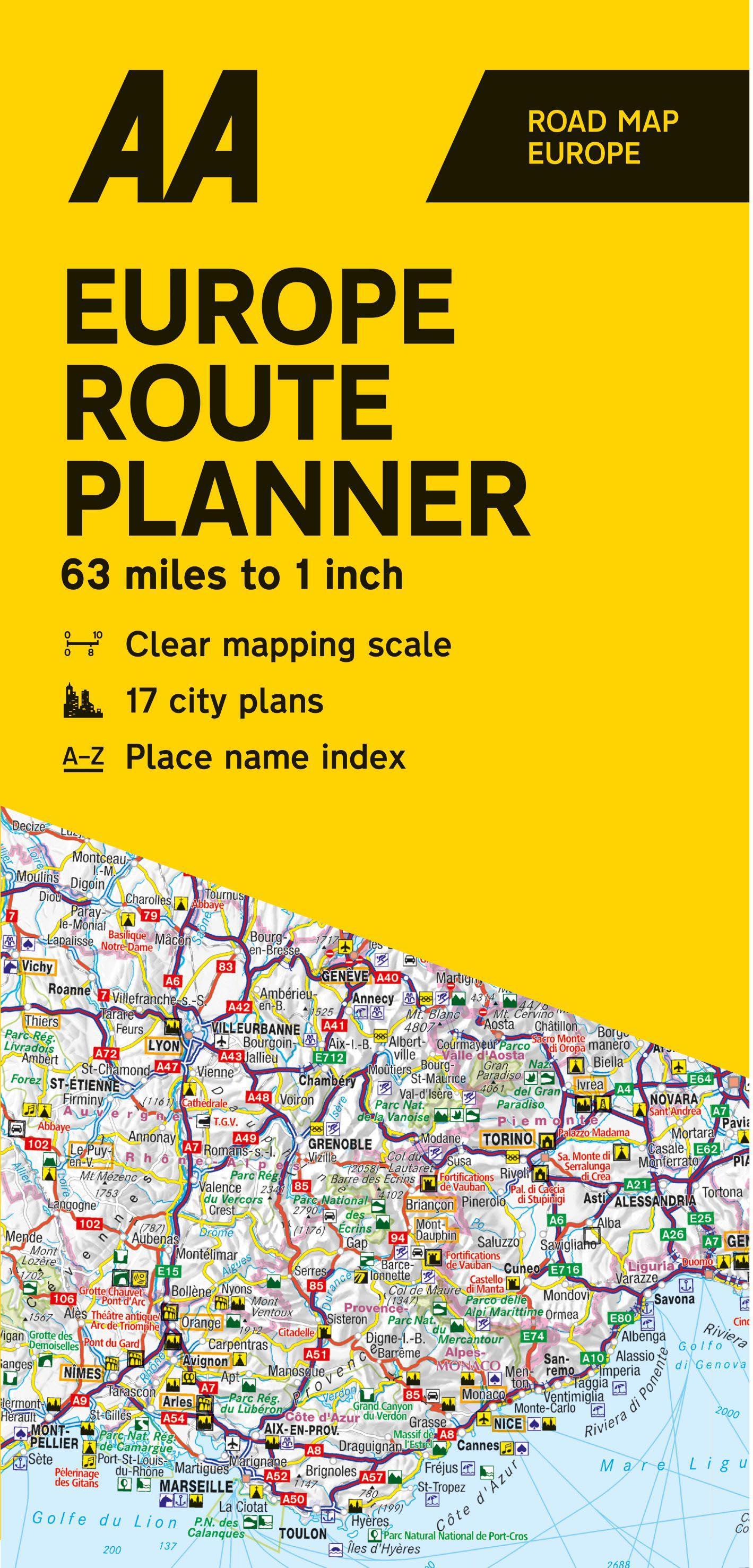 AA Europe Map Series Europe Route Planner Halfords UK