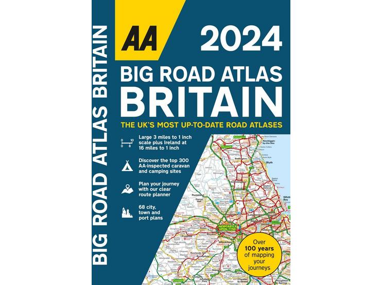 AA Big Road Atlas Britain 2024 Halfords UK
