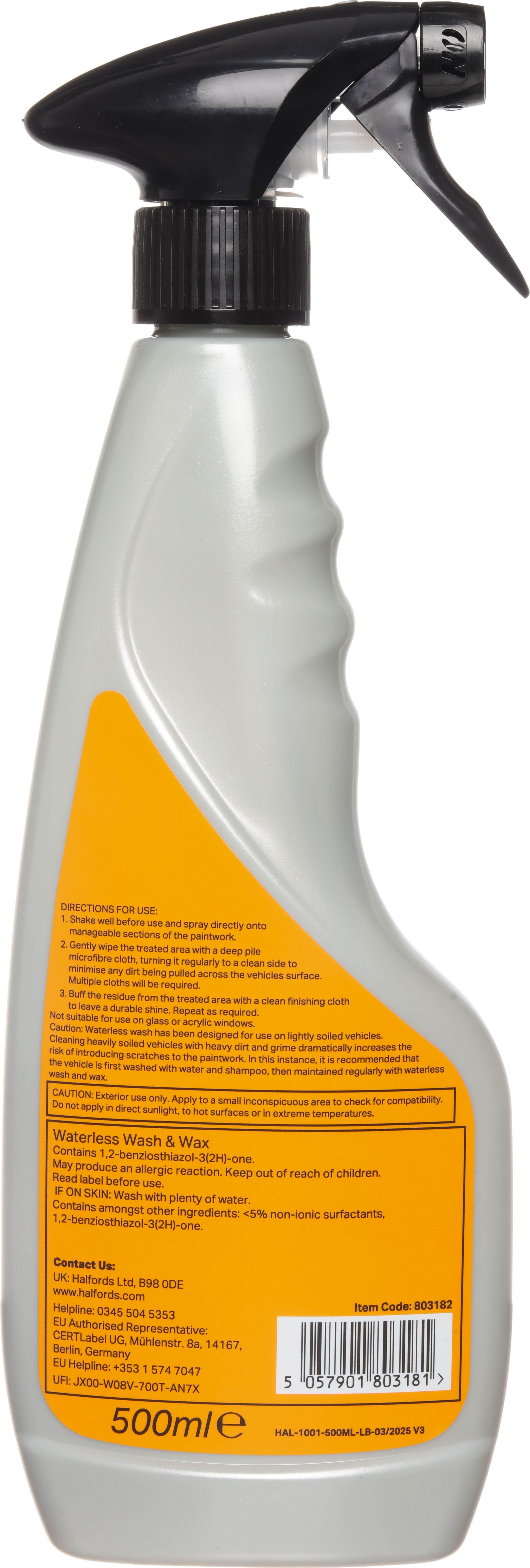 Halfords Waterless Wash 500ml