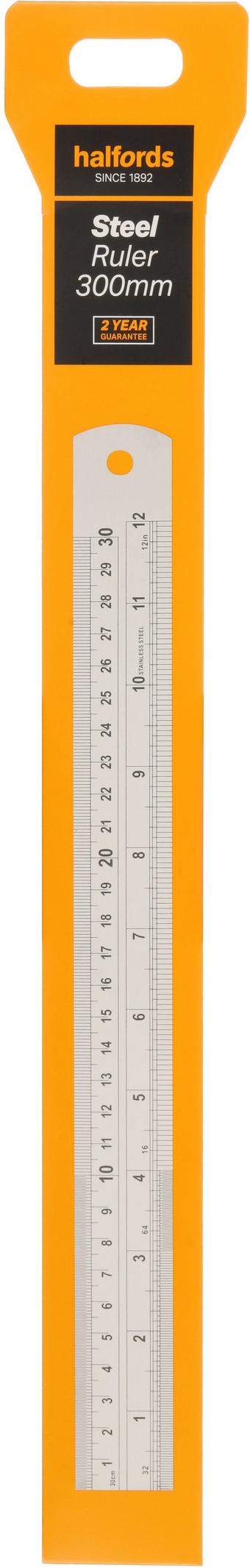 Halfords Steel Ruler - 300mm