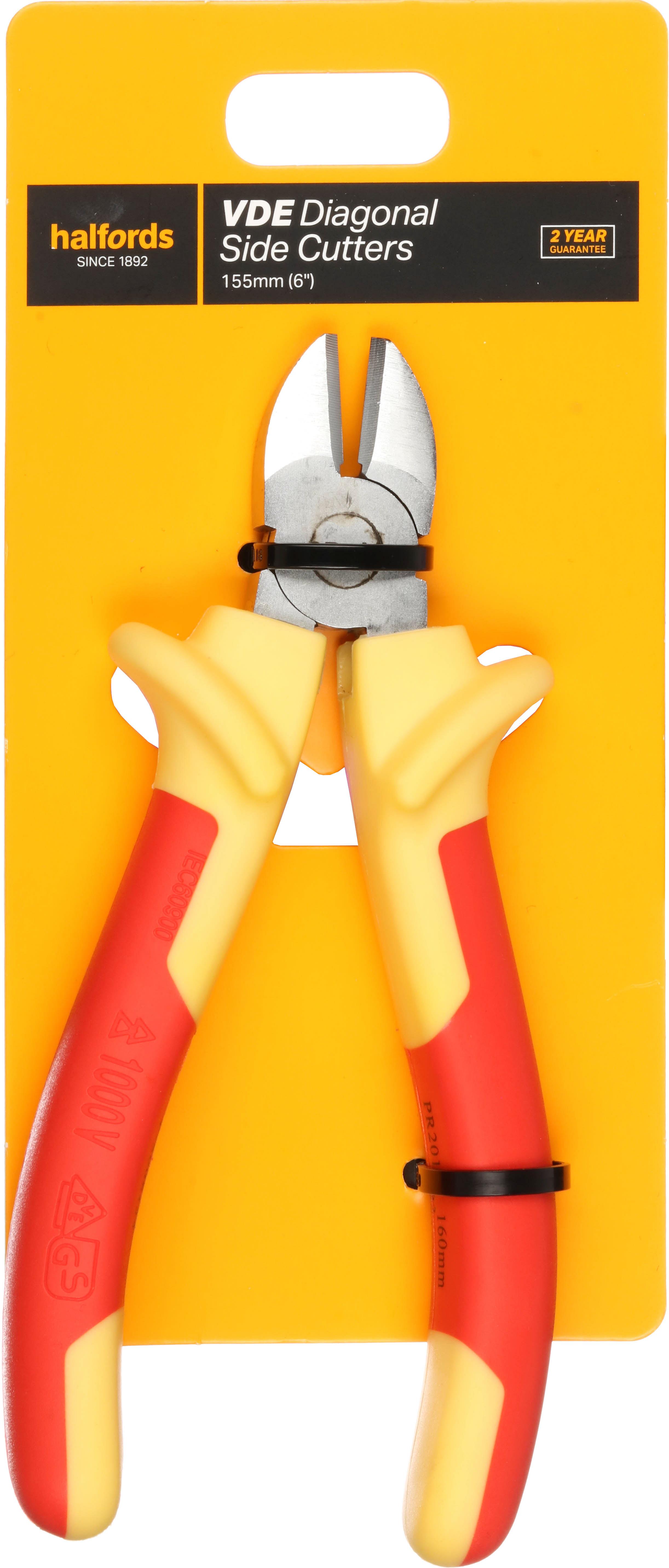 Halfords VDE Diagonal Side Cutters 160mm