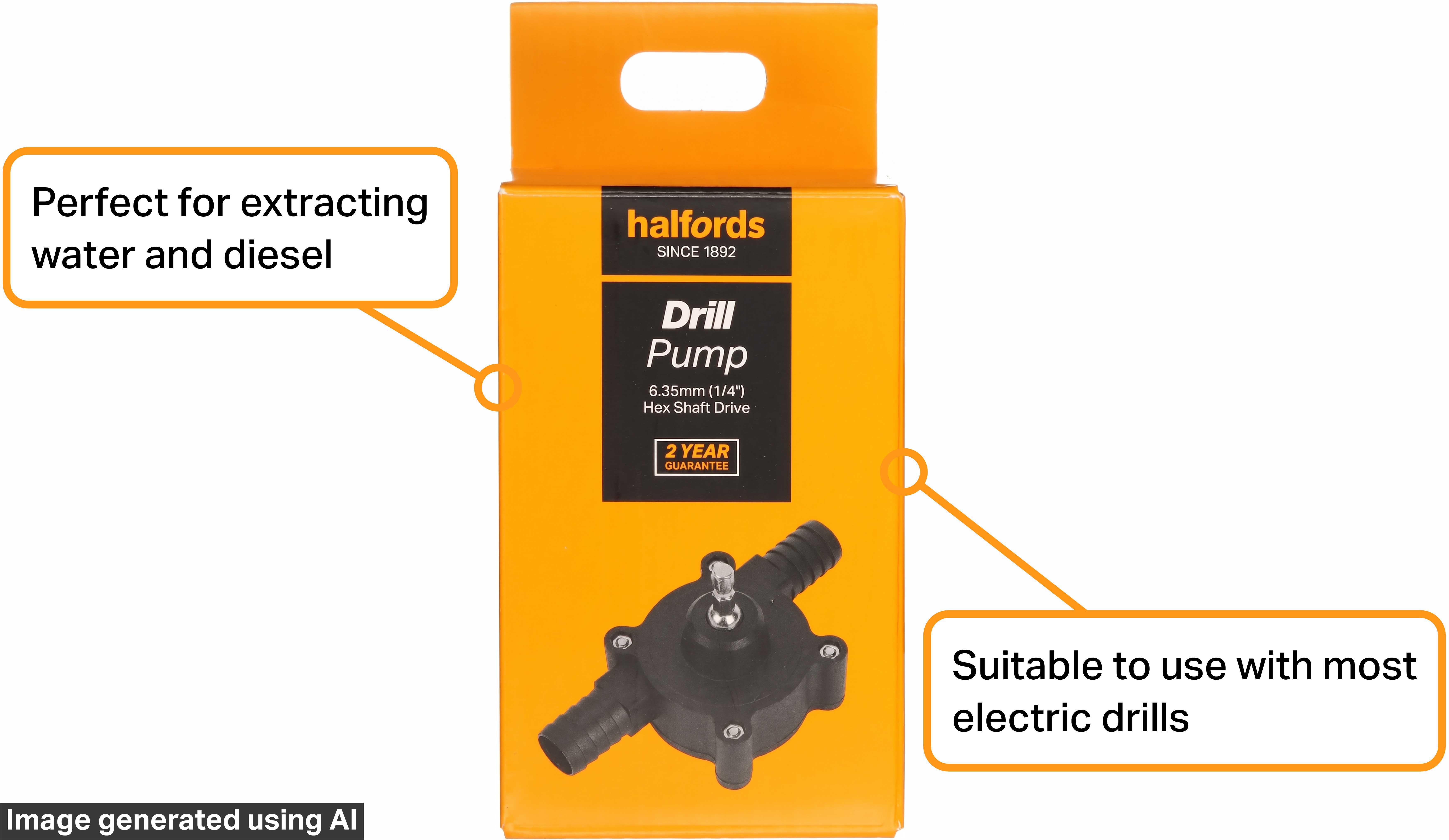 Halfords Drill Pump for Water and Diesel
