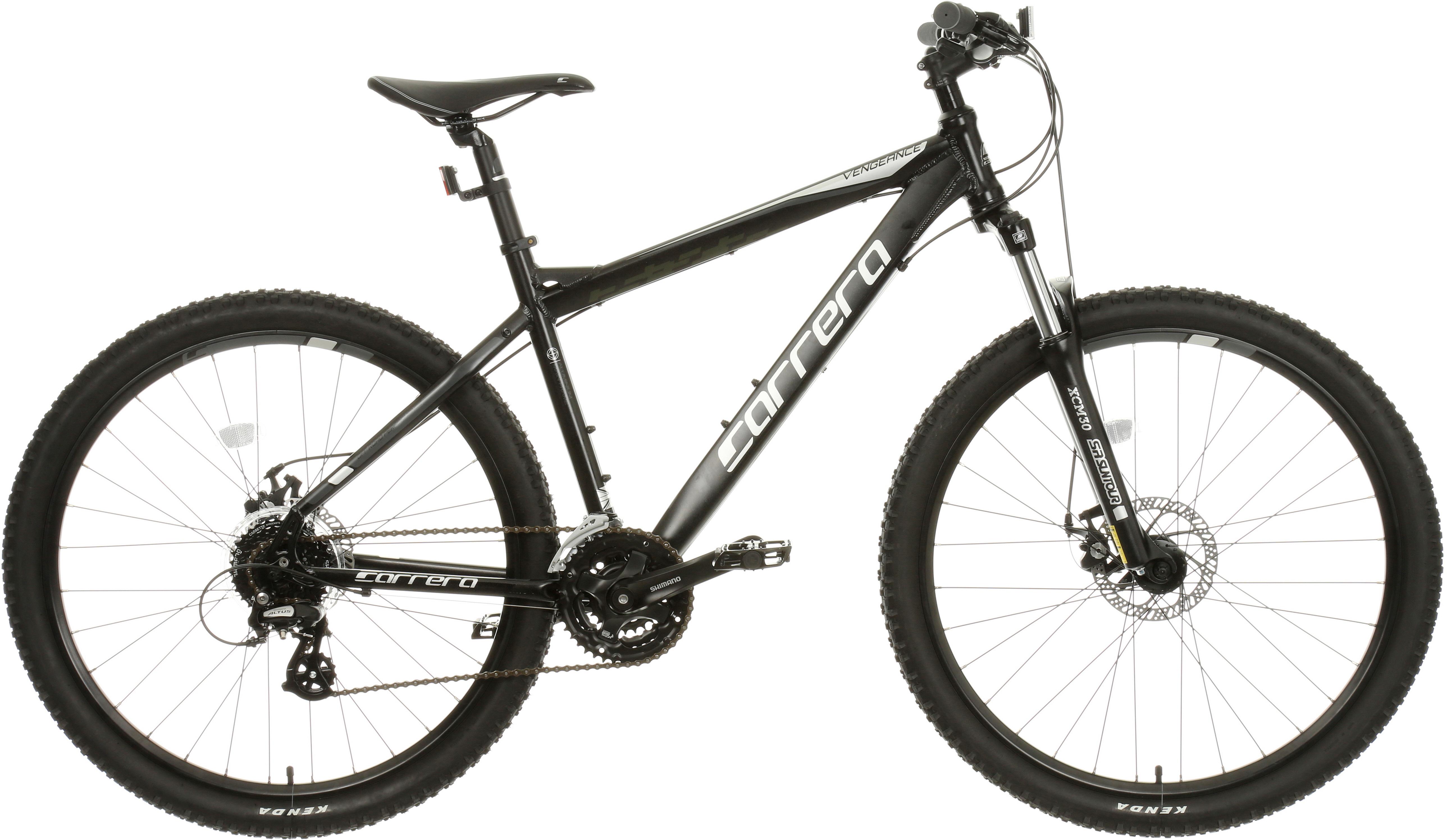 Second Hand Grade B - Carrera Vengeance Mens Mountain Bike - Black/White - XS, S, M, L, XL Frames