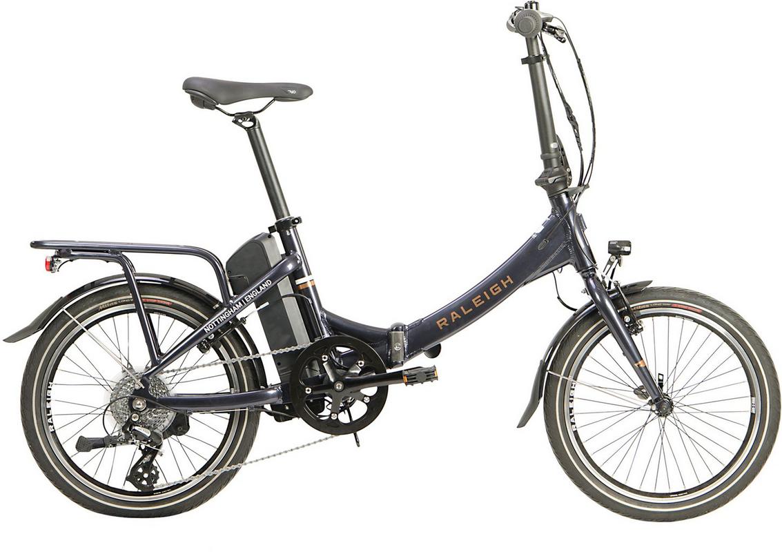 Halfords Second Hand Grade A - Raleigh Stow-E-Way Electric Folding Bike - Blue - 20 Inch Wheel | Extra 8% off for BC Members