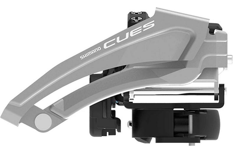 Shimano Cues FD-U4010-L 9 Speed Front Derailleur, Low Clamp, Top Swing Shimano Cues FD-U4010-L 9 Speed Front Derailleur, Low Clamp, Top Swing