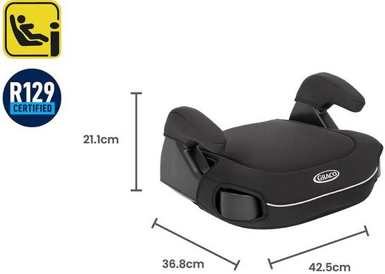 Graco Booster Deluxe R129 Backless Booster Black Halfords UK