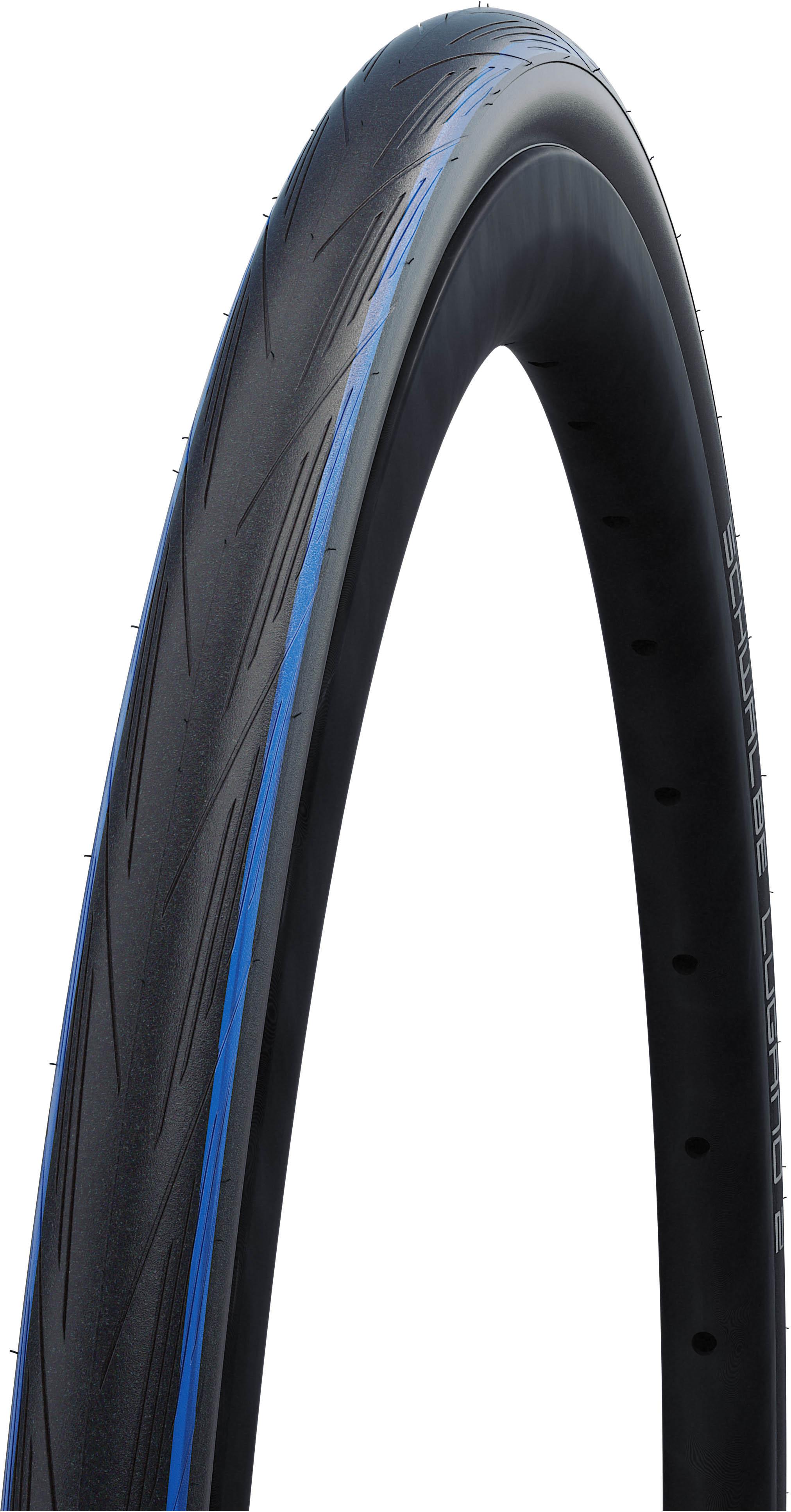Halfords Schwalbe Lugano Ii K-Guard Wired Road Bike Tyre 700X25C Blue Stripes