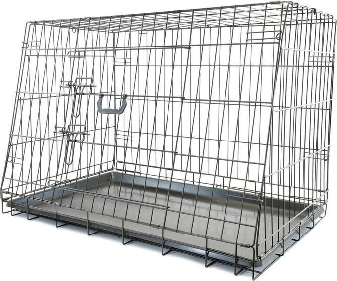 Angled shop dog crate