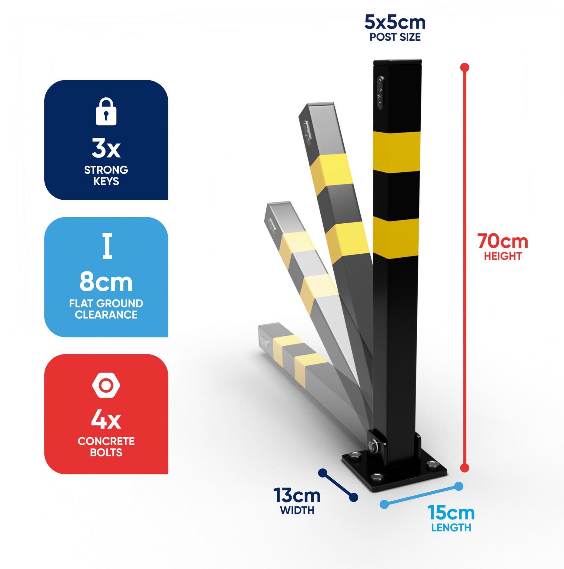 Streetwize Folding Parking Post - Square