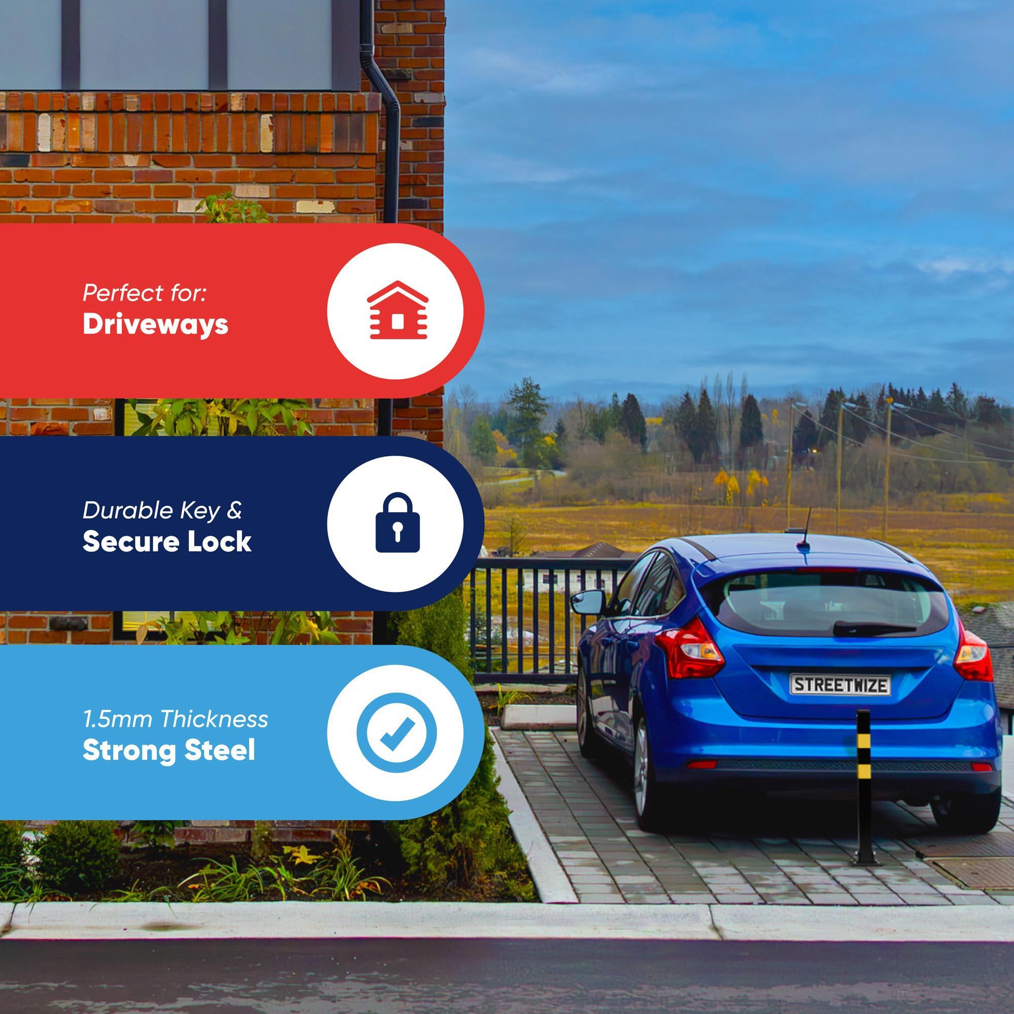 Streetwize Folding Parking Post - Square