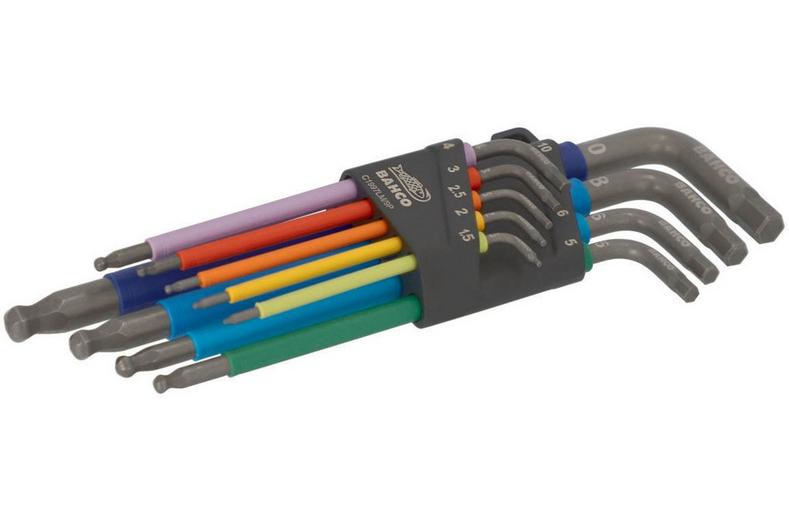 Bahco Colour Coded Metric Long Ball End Hex-L Key Set - 9 Pieces Bahco Colour Coded Metric Long Ball End Hex-L Key Set - 9 Pieces