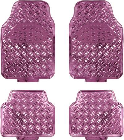 Streetwize 4 Piece Heavy Duty Metallic Check Plate Style Mat Set - Pink Streetwize 4 Piece Heavy Duty Metallic Check Plate Style Mat Set - Pink