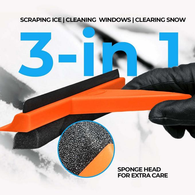 Car Window Cleaner Anti-Slide Handle Metal Blade Ice Snow Scraper Black Red