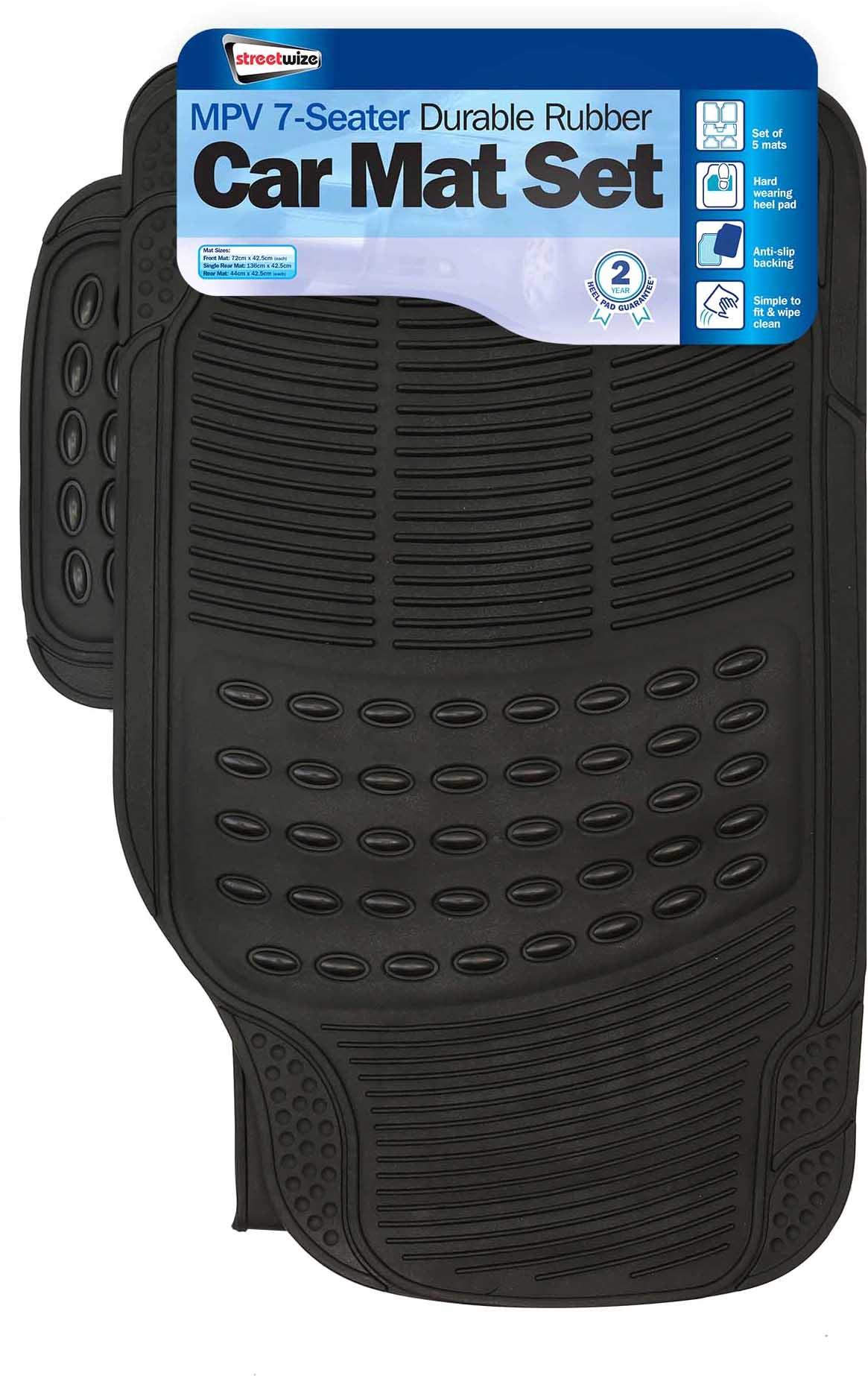 Streetwize MPV 7-Seater Durable Rubber Mat Set