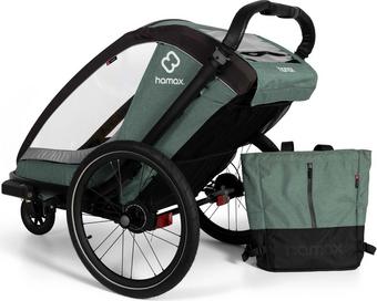 Cocoon Twin Bike Trailer, Green/Black