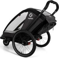 Halfords Hamax Cocoon Twin Bike Trailer, Grey/Black | Extra 8% off for BC Members