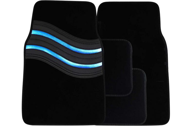 Streetwize Wave Carpet Car Mats - Blue Streetwize Wave Carpet Car Mats - Blue