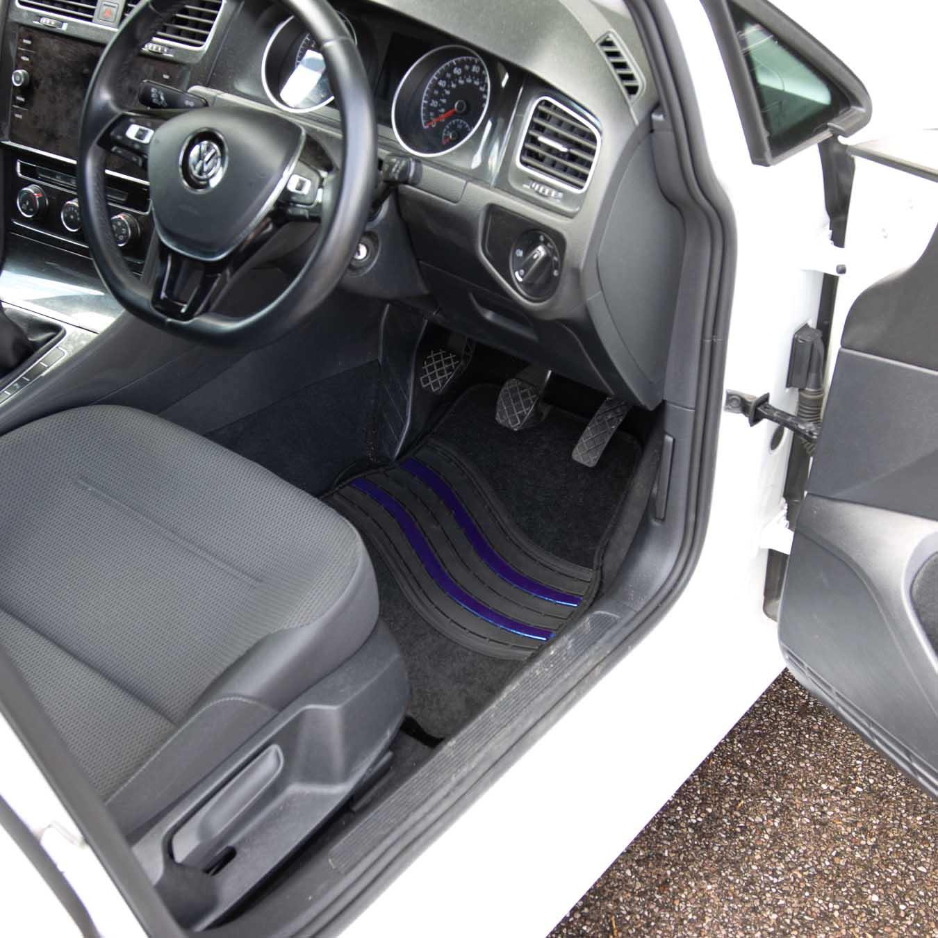 Streetwize Wave Carpet Car Mats - Blue