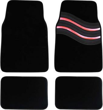 Streetwize Wave Carpet Car Mats - Red