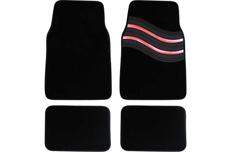 Streetwize Wave Carpet Car Mats - Red Streetwize Wave Carpet Car Mats - Red