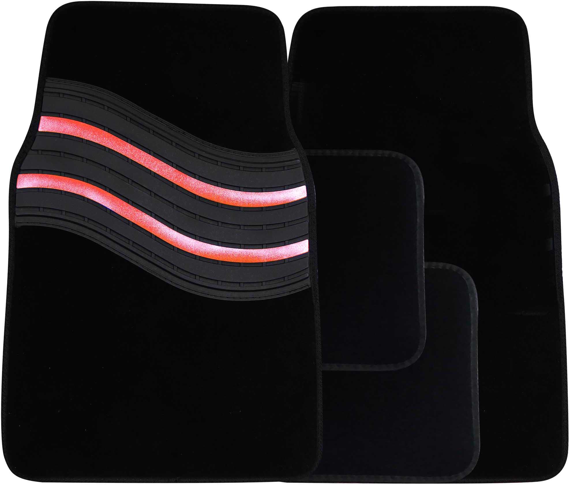Streetwize Wave Carpet Car Mats - Red