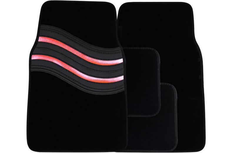 Streetwize Wave Carpet Car Mats - Red Streetwize Wave Carpet Car Mats - Red