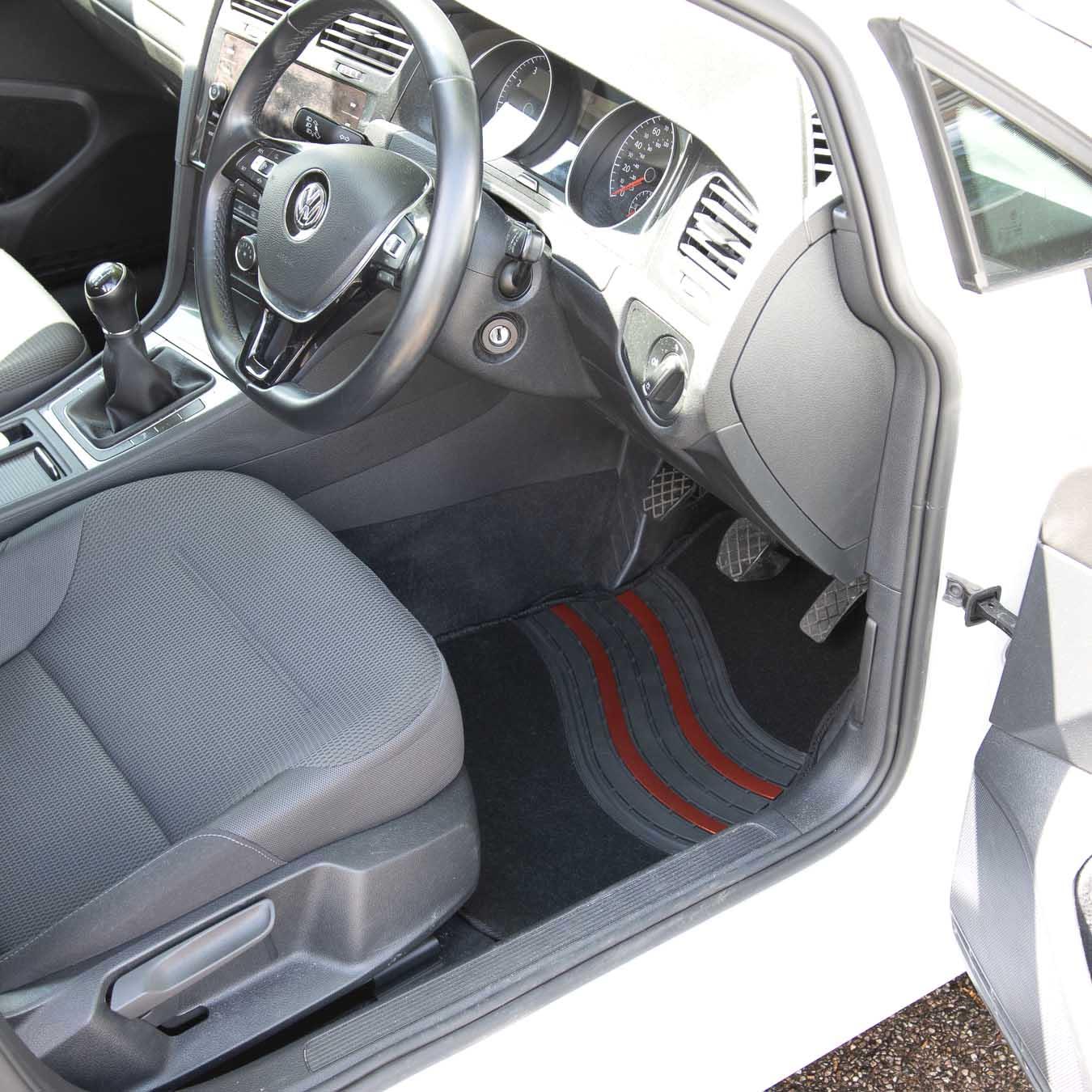 Streetwize Wave Carpet Car Mats - Red