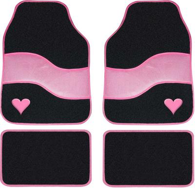 Streetwize Velour Pink with Heart Motif Carpet Mats Streetwize Velour Pink with Heart Motif Carpet Mats