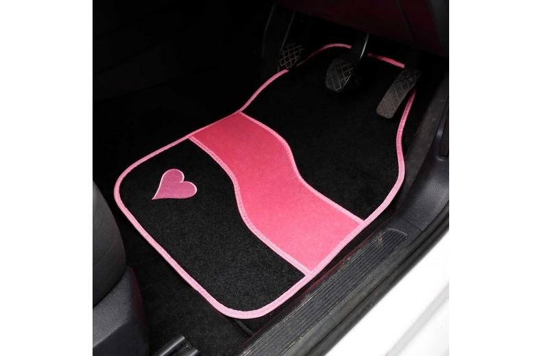 Streetwize Velour Pink with Heart Motif Carpet Mats Streetwize Velour Pink with Heart Motif Carpet Mats