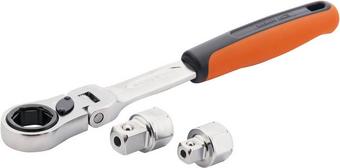 Bahco Pass-Through Ratchet Set with Hex - Sq Dr Adaptors
