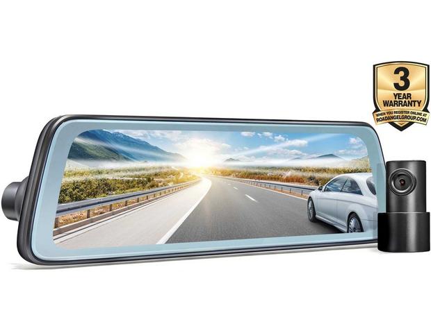 Road Angel Halo Vision 2K HD Front & Rear Dash Cam & LCD Mirror Screen