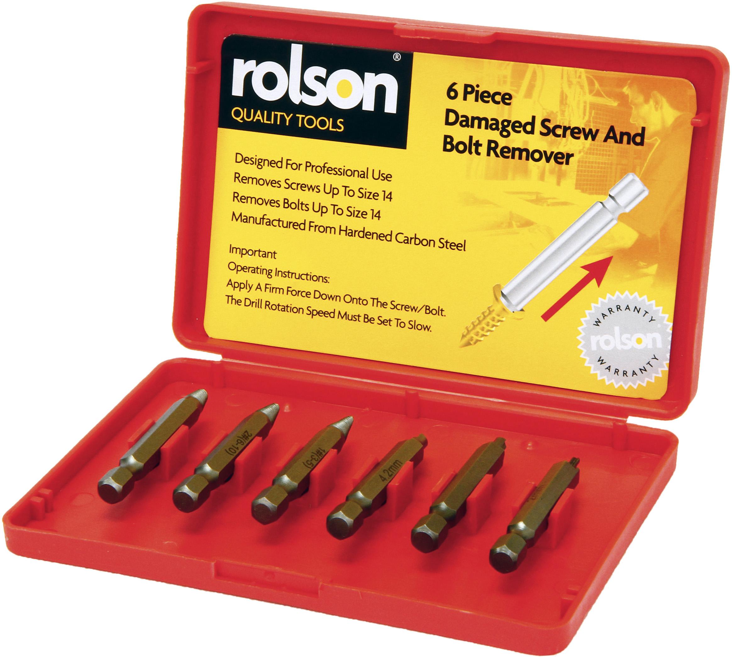 Rolson 6pc Damaged Screw & Bolt Remover