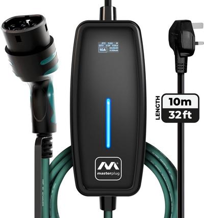Masterplug Mode 2 EV Charge Cable 10m UK 13A Plug to Type 2 Masterplug Mode 2 EV Charge Cable 10m UK 13A Plug to Type 2