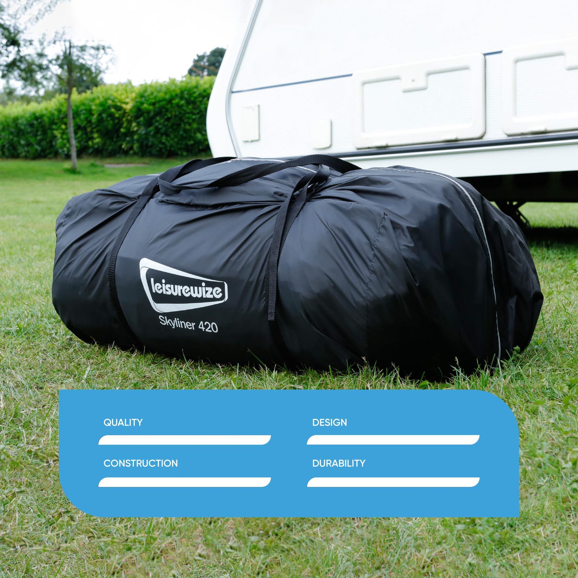 Skyliner 420 Single Inflation Point Porch Awning - Black/Silver ...