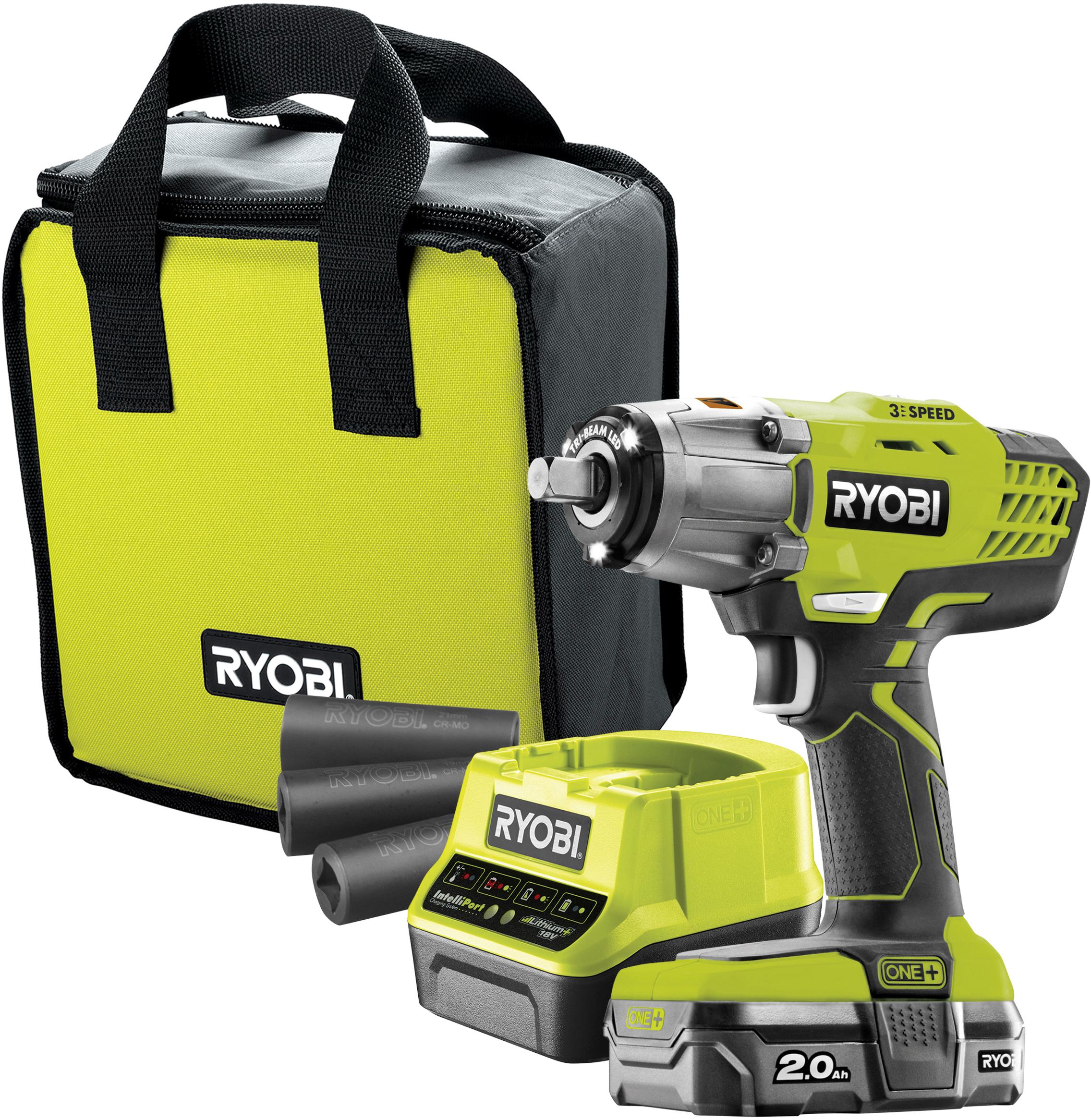 Ryobi 18V ONE+ Impact Wrench Starter Kit (1x2.0Ah) Halfords UK