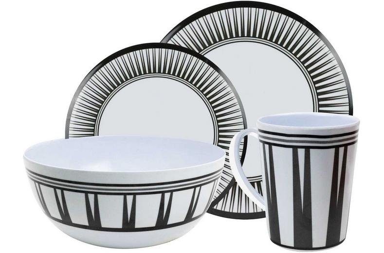 Leisurewize 16 Piece Melamine Set - Stripe Leisurewize 16 Piece Melamine Set - Stripe