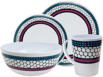 Leisurewize 16 Piece Melamine Set - Honeycomb