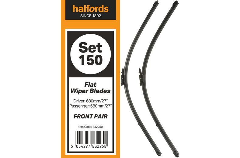 Halfords Flat Wiper Set 150 - Front Pair Halfords Flat Wiper Set 150 - Front Pair