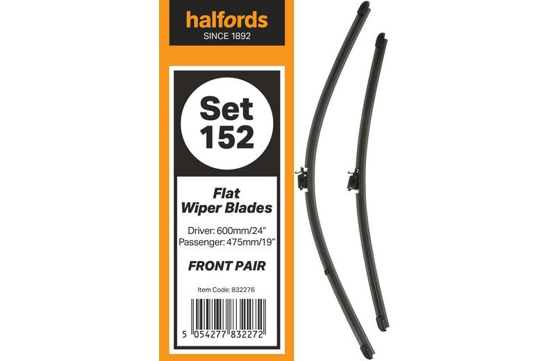 Halfords Flat Wiper Set 152 - Front Pair Halfords Flat Wiper Set 152 - Front Pair