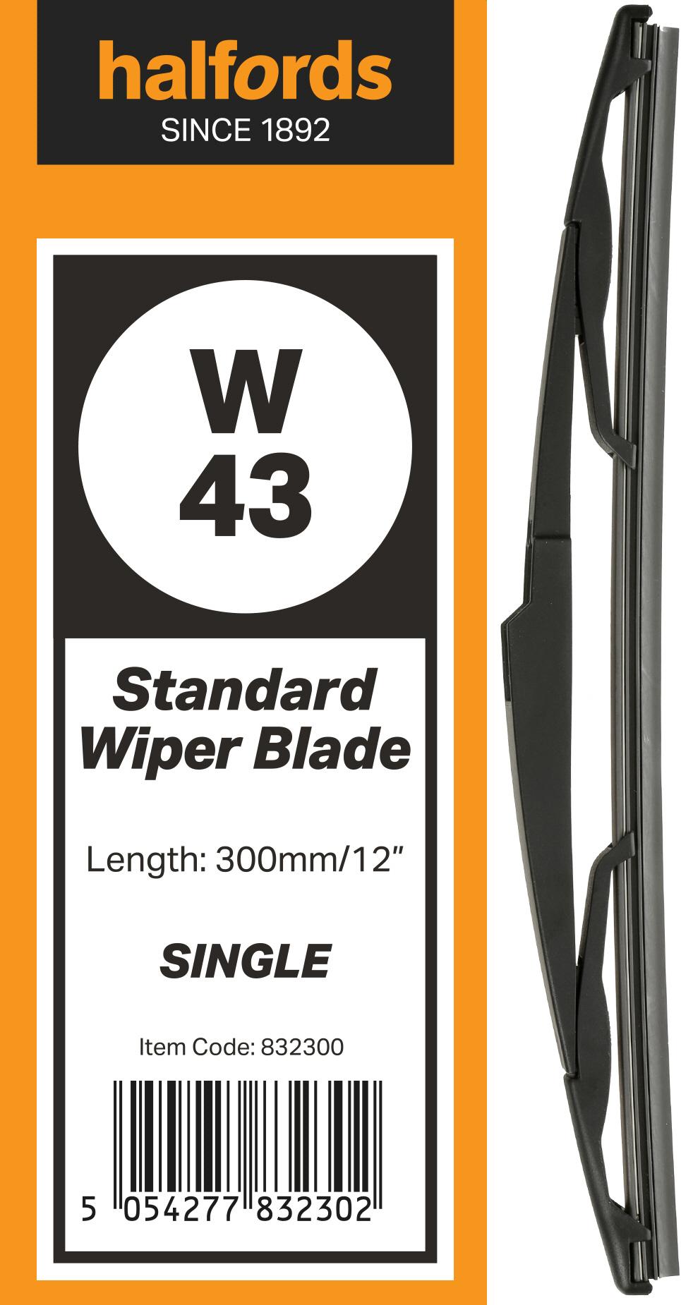 Halfords W43 Wiper Blade - Single