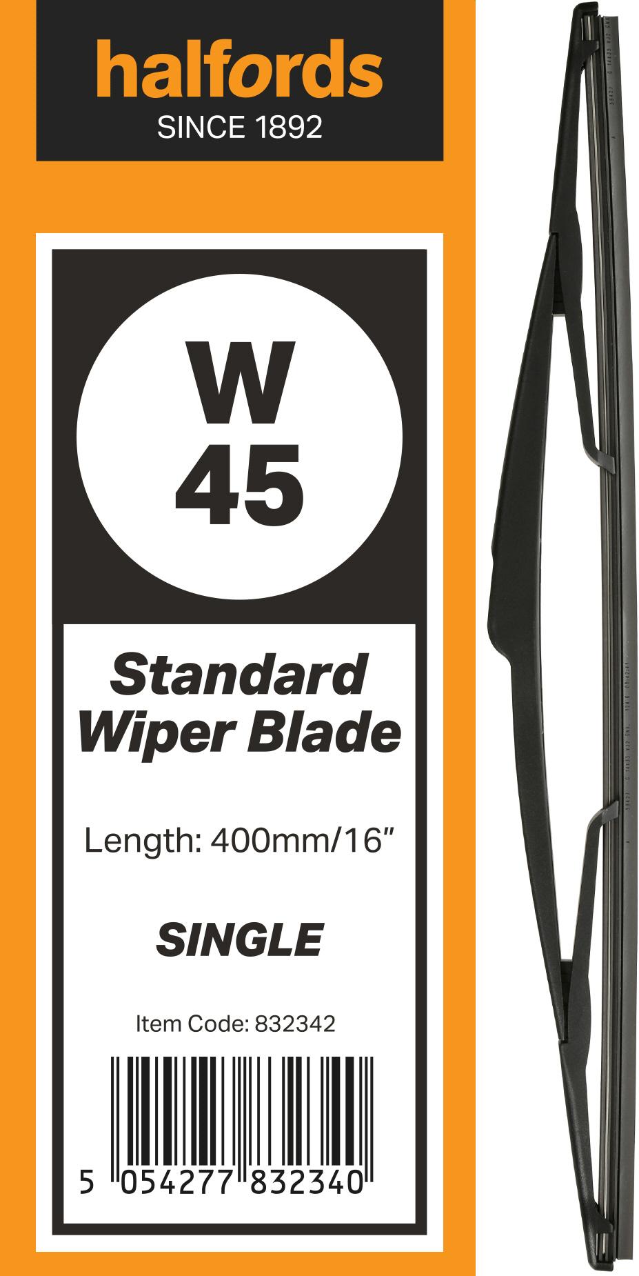 Halfords W45 Wiper Blade Single for only £19.00